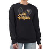Pittsburgh Penguins G-III 4Her by Carl Banks Women's Animal Print Heart Fleece Pullover Sweatshirt - Black - NHL