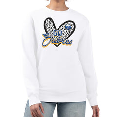 Buffalo Sabres G-III 4Her by Carl Banks Women's Animal Print Heart Fleece Pullover Sweatshirt - White - NHL