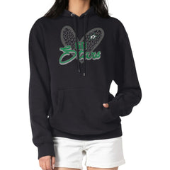 Dallas Stars G-III 4Her by Carl Banks Women's Animal Print Heart Fleece Pullover Hoodie - Black - NHL