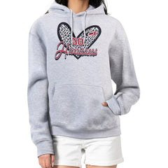 Carolina Hurricanes G-III 4Her by Carl Banks Women's Animal Print Heart Fleece Pullover Hoodie - Heather Gray - NHL