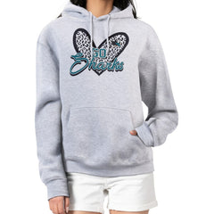 San Jose Sharks G-III 4Her by Carl Banks Women's Animal Print Heart Fleece Pullover Hoodie - Heather Gray - NHL