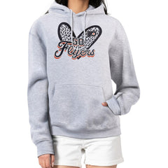 Philadelphia Flyers G-III 4Her by Carl Banks Women's Animal Print Heart Fleece Pullover Hoodie - Heather Gray - NHL