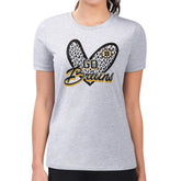 Boston Bruins G-III 4Her by Carl Banks Women's Super-Slim Fit Lightweight Animal Print Heart T-Shirt - Heather Gray - NHL
