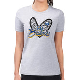 Buffalo Sabres G-III 4Her by Carl Banks Women's Super-Slim Fit Lightweight Animal Print Heart T-Shirt - Heather Gray - NHL