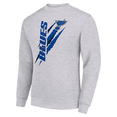 St. Louis Blues Starter Color Scratch Pullover Sweatshirt - Heather Gray - NHL