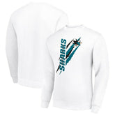 San Jose Sharks Starter Color Scratch Pullover Sweatshirt - White - NHL