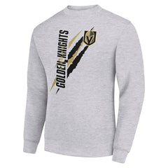 Vegas Golden Knights Starter Color Scratch Pullover Sweatshirt - Heather Gray - NHL