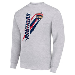 Florida Panthers Starter Color Scratch Pullover Sweatshirt - Heather Gray - NHL