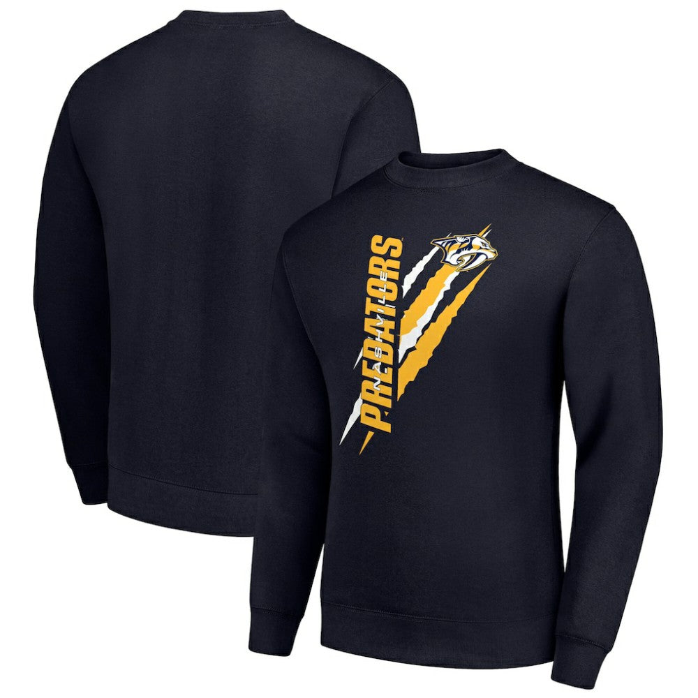 Nashville Predators Starter Color Scratch Pullover Sweatshirt - Navy - NHL