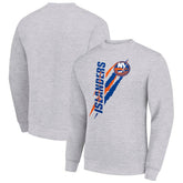 New York Islanders Starter Color Scratch Pullover Sweatshirt - Heather Gray - NHL