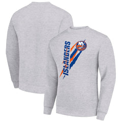 New York Islanders Starter Color Scratch Pullover Sweatshirt - Heather Gray - NHL