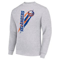 New York Islanders Starter Color Scratch Pullover Sweatshirt - Heather Gray - NHL