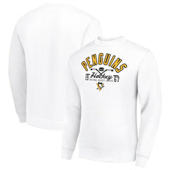 Pittsburgh Penguins Starter Stick And Puck Logo Fleece Pullover Sweatshirt - White - NHL