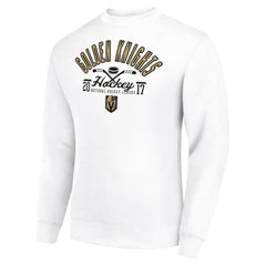 Vegas Golden Knights Starter Stick And Puck Logo Fleece Pullover Sweatshirt - White - NHL