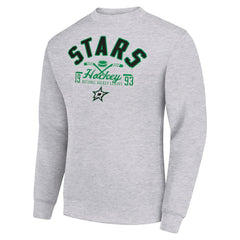 Dallas Stars Starter Stick And Puck Logo Fleece Pullover Sweatshirt - Heather Gray - NHL