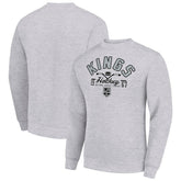 Los Angeles Kings Starter Stick And Puck Logo Fleece Pullover Sweatshirt - Heather Gray - NHL