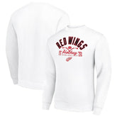 Detroit Red Wings Starter Stick And Puck Logo Fleece Pullover Sweatshirt - White - NHL