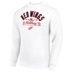 Detroit Red Wings Starter Stick And Puck Logo Fleece Pullover Sweatshirt - White - NHL