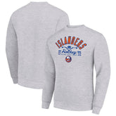 New York Islanders Starter Stick And Puck Logo Fleece Pullover Sweatshirt - Heather Gray - NHL