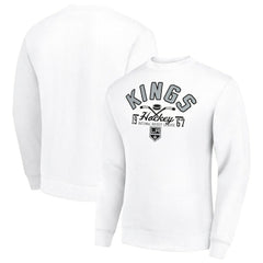 Los Angeles Kings Starter Stick And Puck Logo Fleece Pullover Sweatshirt - White - NHL