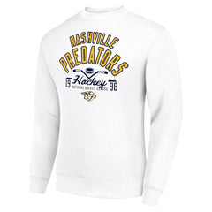 Nashville Predators Starter Stick And Puck Logo Fleece Pullover Sweatshirt - White - NHL