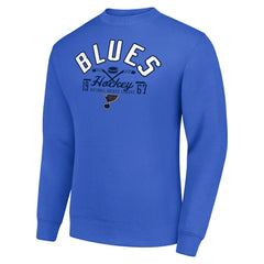 St. Louis Blues Starter Stick And Puck Logo Fleece Pullover Sweatshirt - Royal - NHL
