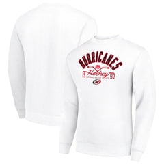Carolina Hurricanes Starter Stick And Puck Logo Fleece Pullover Sweatshirt - White - NHL