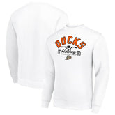 Anaheim Ducks Starter Stick And Puck Logo Fleece Pullover Sweatshirt - White - NHL