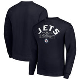 Winnipeg Jets Starter Stick And Puck Logo Fleece Pullover Sweatshirt - Navy - NHL