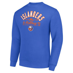 New York Islanders Starter Stick And Puck Logo Fleece Pullover Sweatshirt - Royal - NHL