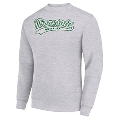 Minnesota Wild Starter Tailsweep City Pullover Sweatshirt - Heather Gray - NHL