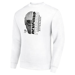 Pittsburgh Penguins Starter Half Helmet Team Logo Pullover Sweatshirt - White - NHL