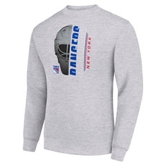 New York Rangers Starter Half Helmet Team Logo Pullover Sweatshirt - Heather Gray - NHL
