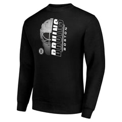Boston Bruins Starter Half Helmet Team Logo Pullover Sweatshirt - Black - NHL