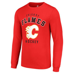 Calgary Flames Starter Logo Long Sleeve T-Shirt - Red - NHL