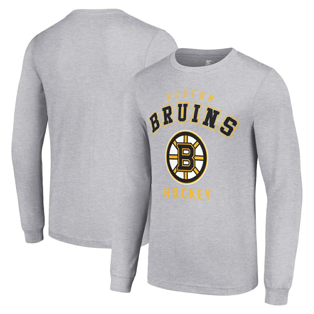 Boston Bruins Starter Logo Long Sleeve T-Shirt - Heather Gray - NHL
