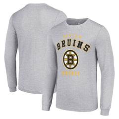 Boston Bruins Starter Logo Long Sleeve T-Shirt - Heather Gray - NHL