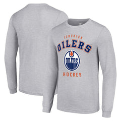 Edmonton Oilers Starter Logo Long Sleeve T-Shirt - Heather Gray - NHL