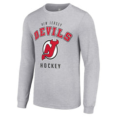 New Jersey Devils Starter Logo Long Sleeve T-Shirt - Heather Gray - NHL