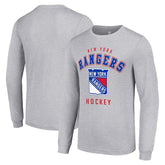 New York Rangers Starter Logo Long Sleeve T-Shirt - Heather Gray - NHL