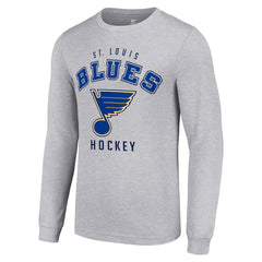 St. Louis Blues Starter Logo Long Sleeve T-Shirt - Heather Gray - NHL