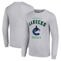 Vancouver Canucks Starter Logo Long Sleeve T-Shirt - Heather Gray - NHL