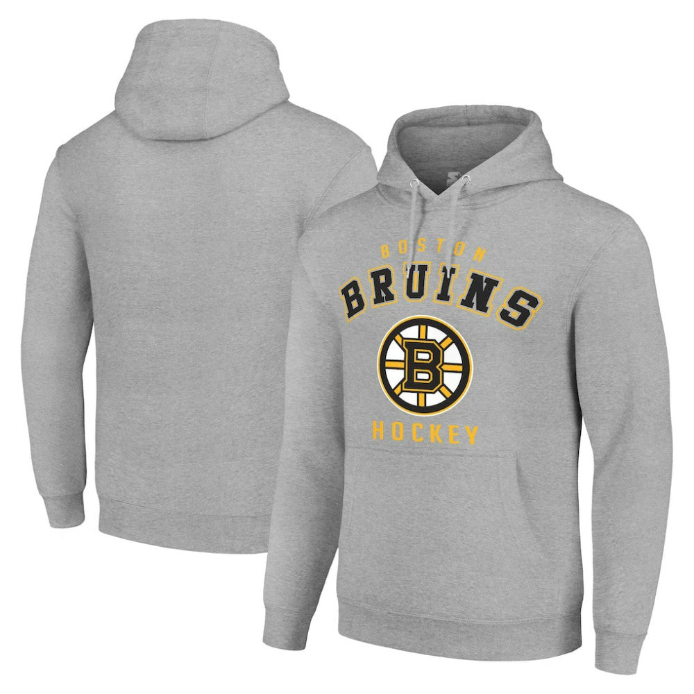 Boston Bruins Starter Logo Pullover Hoodie - Heather Gray - NHL