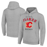 Calgary Flames Starter Logo Pullover Hoodie - Heather Gray - NHL