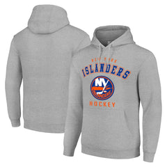 New York Islanders Starter Logo Pullover Hoodie - Heather Gray - NHL