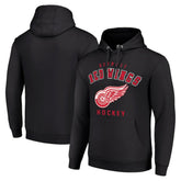 Detroit Red Wings Starter Logo Pullover Hoodie - Black - NHL