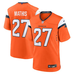 Damarri Mathis Denver Broncos Team Game Jersey Orange | Nike for Sale