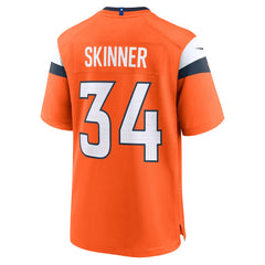 JL Skinner Denver Broncos Team Game Jersey Orange | Nike for Sale