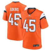 Nate Adkins Denver Broncos Team Game Jersey Orange | Nike for Sale