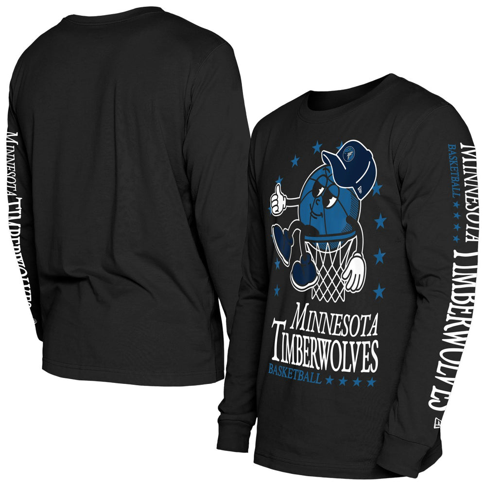 Minnesota Timberwolves Old School Sport Long Sleeve T-Shirt Black - NBA